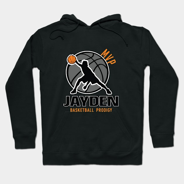 Jayden MVP Custom Player Basketball Prodigy Your Name Hoodie by Baseball Your Name